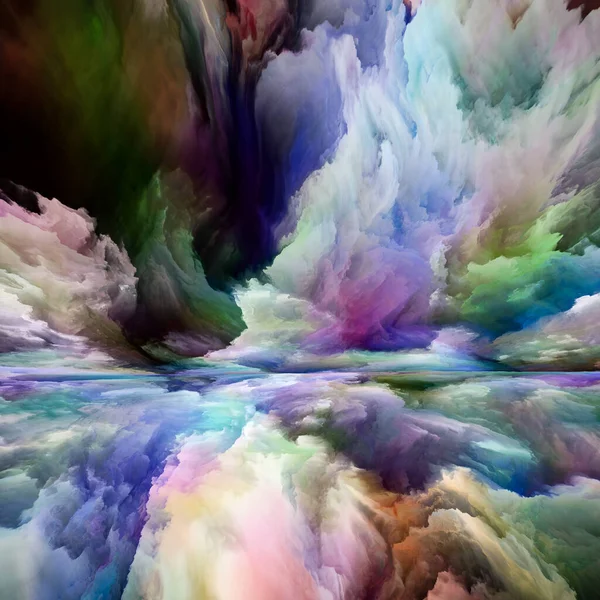 Krajobraz Wyobraźni Seria Color Dreams Projekt Wykonany Farby Tekstur Gradientowych — Zdjęcie stockowe