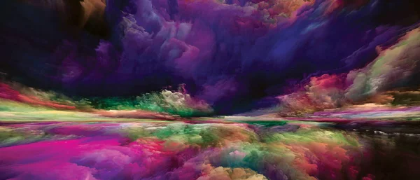 Terra Interior Ver Série Never World Fundo Cores Texturas Nuvens — Fotografia de Stock