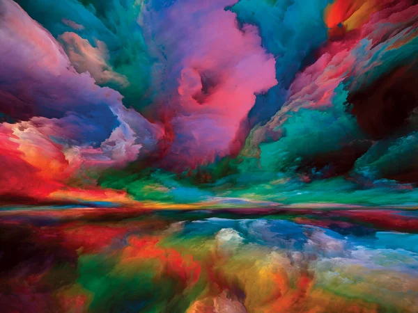 内部景观 彩色梦系列 纹理和渐变云彩的构图 适合于内部世界的项目 想象力 艺术和设计 — 图库照片