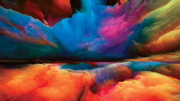 Paisagem Interna Série Sonhos Cor Composição Abstrata Tintas Texturas Nuvens — Fotografia de Stock