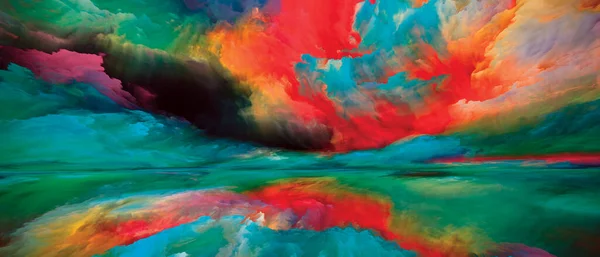 Paisagem Interna Série Sonhos Cor Composição Abstrata Tintas Texturas Nuvens — Fotografia de Stock