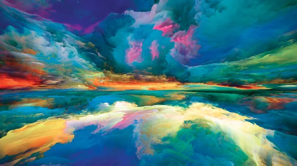 Gespenstische Landschaft Serie Color Dreams Graphische Komposition Von Farbe Texturen — Stockfoto