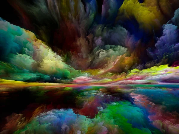スペクトルの風景 色夢シリーズ 内側の世界 想像力 芸術とデザインに関連するプロジェクトに適した塗料 テクスチャやグラデーション雲のグラフィック構成 — ストック写真