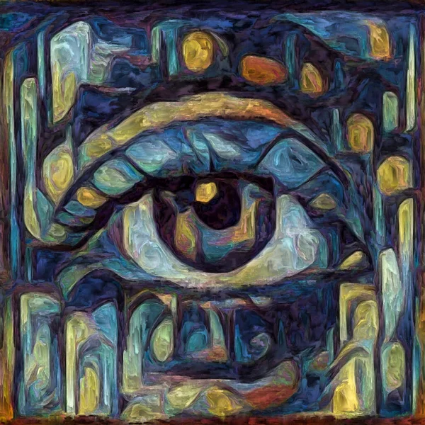 Artistic Vision Series Model Eye Rendered Abstract Painting Style Subject — Stock Photo, Image