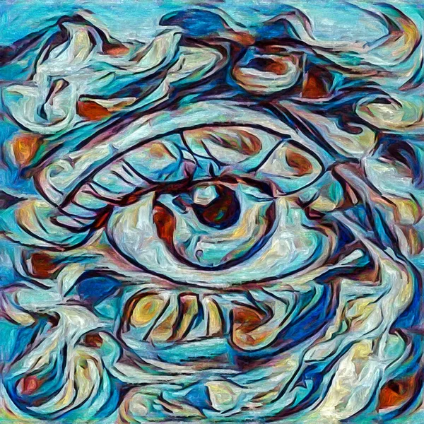 Artistieke Visie Serie Model Eye Weergegeven Abstracte Schilderstijl Onderwerp Van — Stockfoto