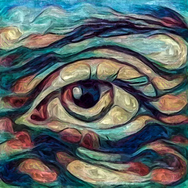 Künstlerische Vision Das Auge Eines Jungen Mädchens Abstrakten Malstil Zum — Stockfoto