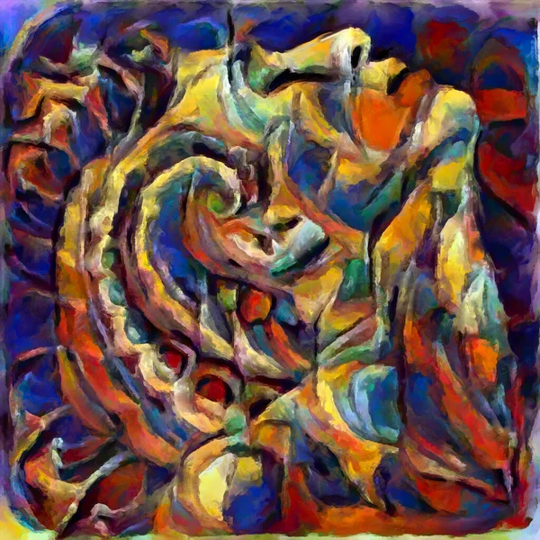 Fabric Unity Series Interplay Thick Canvas Paint Related Human Connections — Stock Photo, Image