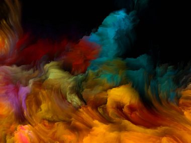 Renkli girdap serisi. Yaşam, yaratıcılık ve sanat üzerine çalışmalar için tuvalin üzerindeki sıvı boyanın renkli hareketinin bileşimi