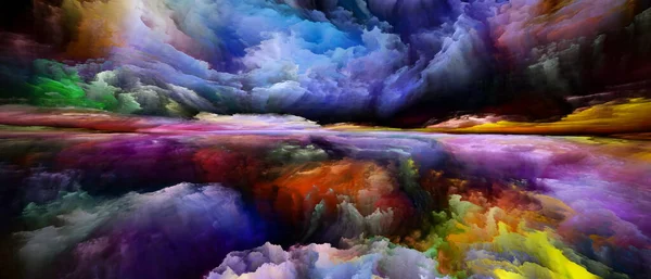 Matemática Paisagem Ver Série Never World Composição Cores Texturas Nuvens — Fotografia de Stock