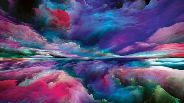 内陸部 世界シリーズには登場しない 内側の生活 ドラマ デザインをテーマにした色 グラデーションの雲で構成された抽象的な背景 — ストック写真
