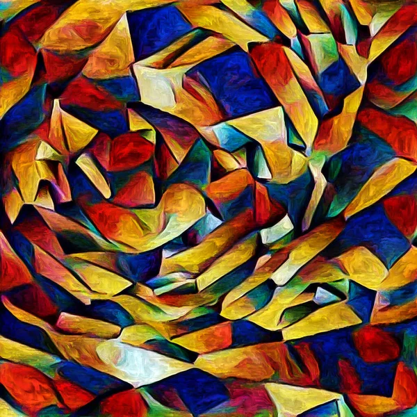 Sanat serisi deseni. Yaratıcılık ve sanat konusunda dijital tuvalde oluşturulan soyut desen, şekiller ve renk elementleri.