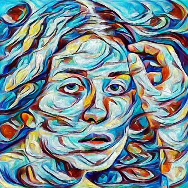Färgläggningsserie Bakgrund Kvinnans Ansikte Färger Och Färg För Användning Projekt — Stockfoto
