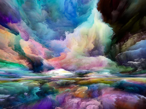 美丽的风景 彩色梦系列 由绘画 纹理和渐变云彩组成的艺术抽象 用于关于内心世界 想象力 艺术和设计的项目 — 图库照片