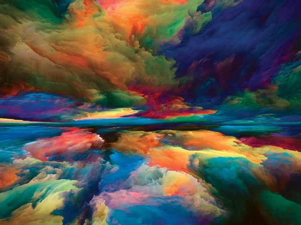 Landschaftszauber Serie Color Dreams Hintergrundkomposition Aus Farbe Texturen Und Farbwolken — Stockfoto