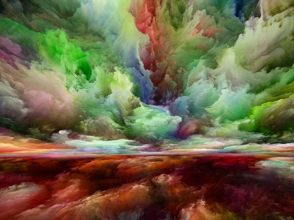 Rainbow Landscape Ver Série Never World Composição Cores Texturas Nuvens — Fotografia de Stock