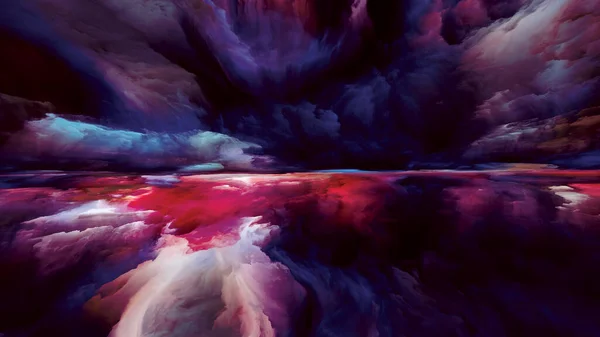 Terra Interior Ver Série Never World Arranjo Cores Texturas Nuvens — Fotografia de Stock