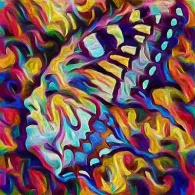 Inner Vision serisi. Zihin, sanat ve iç dünya projelerinde kullanılmak üzere soyut dijital boya portresinin arkaplanı.