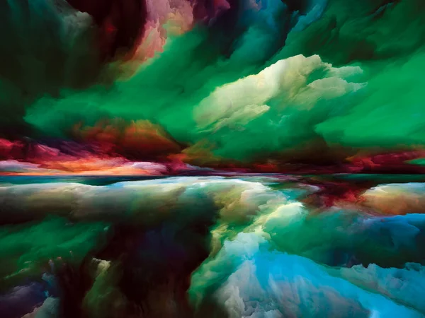 Góry Spektralne Seria Ucieczka Rzeczywistości Kompozycja Surrealistycznego Zachodu Słońca Kolory — Zdjęcie stockowe