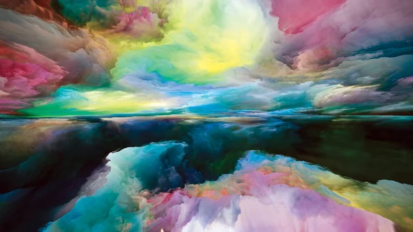 空の夢 現実逃避シリーズ 風景画 想像力 創造性と芸術の作品のためのシュールな日の出の色とテクスチャの構成 — ストック写真