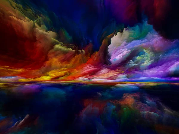 Skyer Fra Etterlivet Flukt Til Virkelighet Serien Bakgrunnssammensetning Surrealistiske Solnedgangsfarger – stockfoto