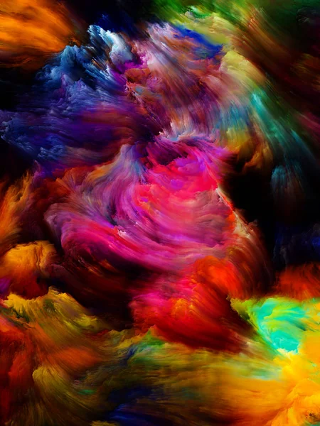 Серія Кольорових Вихорів Образ Барвистого Руху Рідкої Фарби Полотні Концептуальному — стокове фото