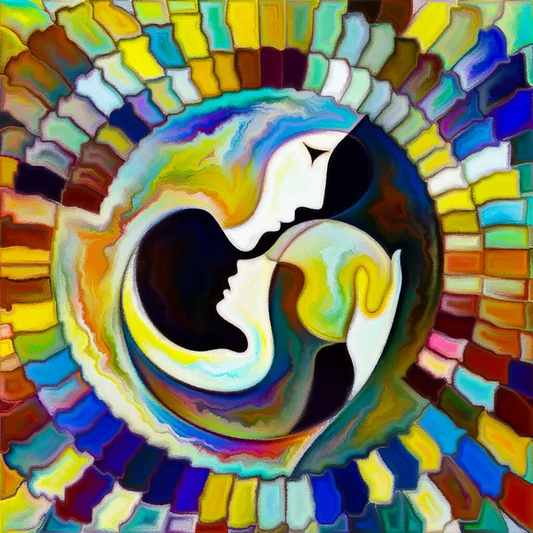 Serie Mother Child Circle Astrazione Colorata Sul Tema Dell Infanzia — Foto Stock