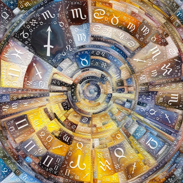 Серія Craft Astrology Абстрактний Барвистий Малюнок Диска Променів Арки Сяючих — стокове фото