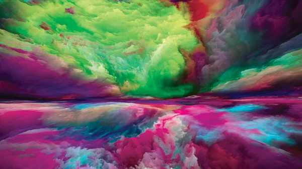 Landschaftszauber Serie Color Dreams Hintergrundkomposition Aus Farbe Texturen Und Farbwolken — Stockfoto