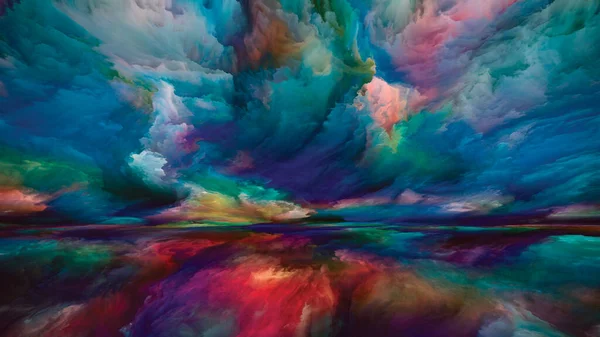 Paisagem Gradiente Série Sonhos Cor Arranjo Abstrato Pintura Texturas Nuvens — Fotografia de Stock