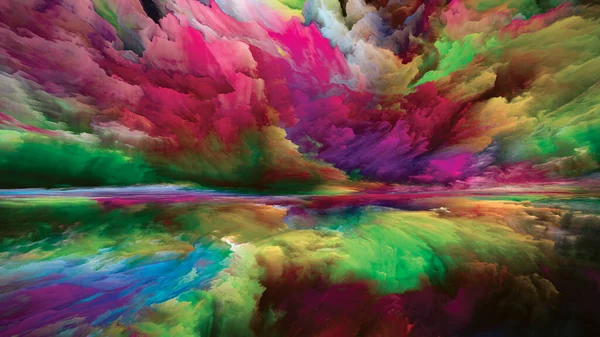Внутренний Пейзаж Серия Color Dreams Абстрактная Композиция Красок Текстур Облаков — стоковое фото