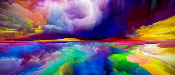 Многоцветный Пейзаж Серия Color Dreams Творческое Оформление Красок Текстур Градиентных — стоковое фото