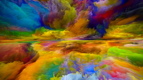 Fantasielandschaft Farbträume Visuell Attraktiver Hintergrund Aus Farbe Texturen Und Farbwolken — Stockfoto