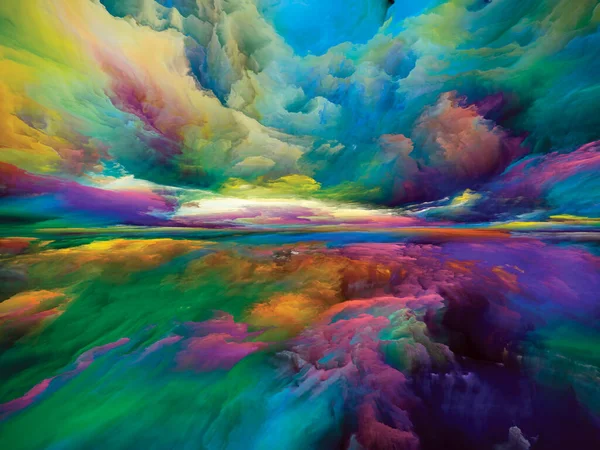 想象风景 彩色梦系列 由绘画 纹理和渐变的云彩构成的视觉上引人入胜的背景 适用于关于内心世界 想象力 艺术和设计的作品 — 图库照片