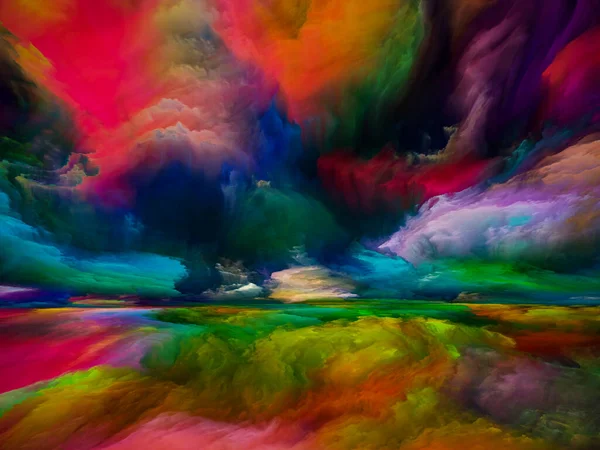 Rainbow Landscape Color Dreams Series Composition Paint Textures Gradient Clouds — Stock Photo, Image