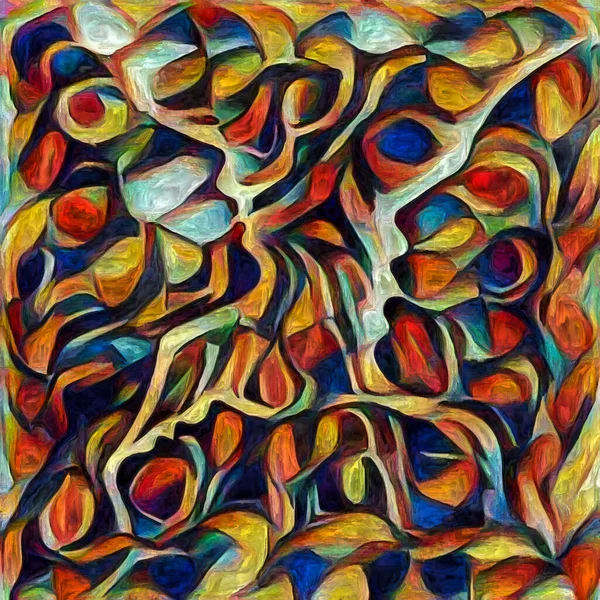 Estamos Todos Juntos Esto Siluetas Humanas Representadas Estilo Pintura Abstracta — Foto de Stock