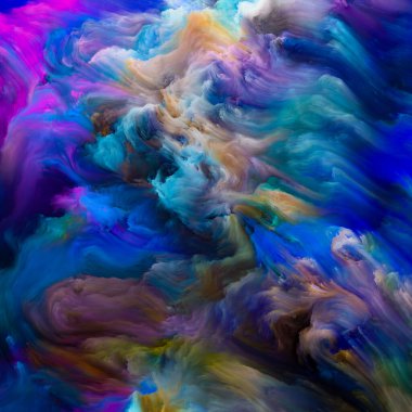 Renkli girdap serisi. Yaşam, yaratıcılık ve sanat projeleri için tuvalin üzerindeki sıvı boyanın renkli hareketlerinden yapılmış tasarım