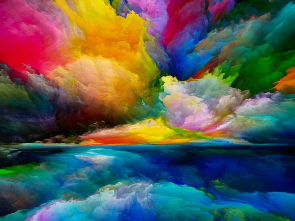 Пейзаж Рая Серия Color Dreams Фон Красок Текстур Градиентных Облаков — стоковое фото
