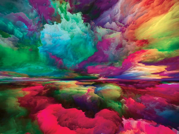 Spectraal Landschap Kleur Dromen Serie Grafische Samenstelling Van Verf Texturen — Stockfoto