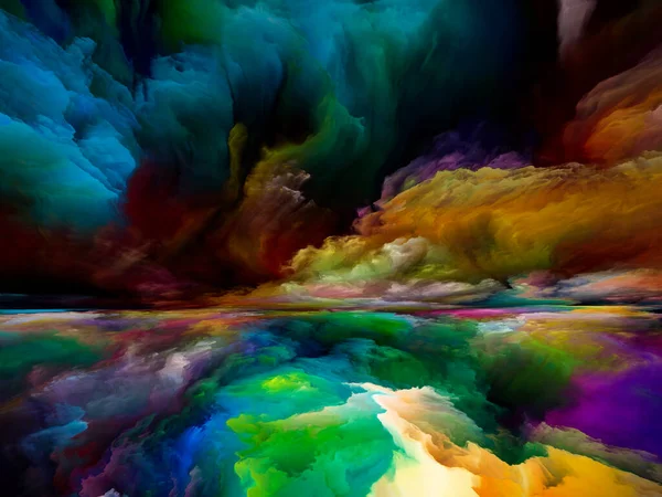Krajobraz Widmowy Seria Color Dreams Kompozycja Graficzna Farb Faktur Chmur — Zdjęcie stockowe