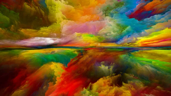 Fantasielandschaft Farbträume Visuell Attraktiver Hintergrund Aus Farbe Texturen Und Farbwolken — Stockfoto