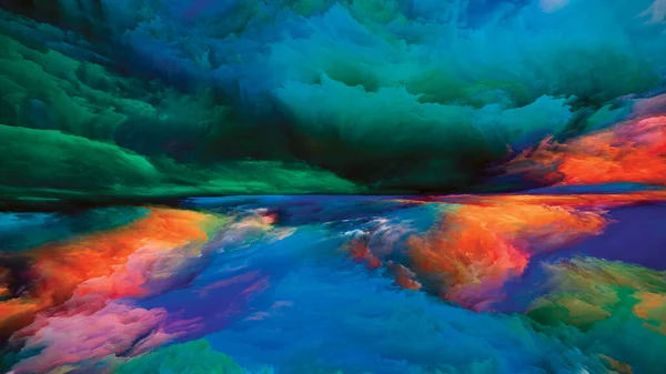 Imagination Landscape Color Dreams Series Visually Attractive Backdrop Made Paint — 스톡 사진