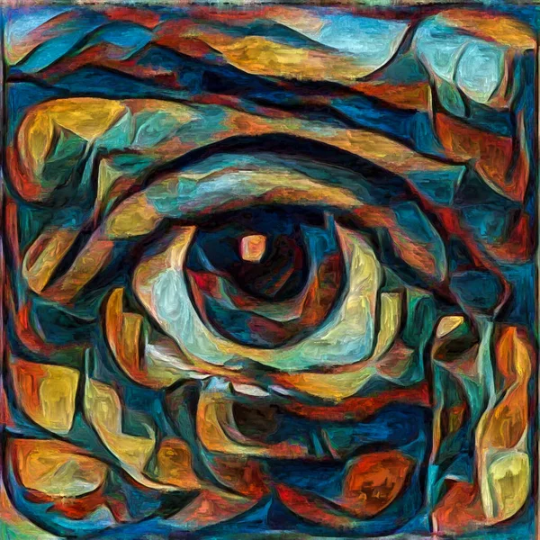 艺术视觉系列 妇女的眼睛以抽象的绘画风格呈现 主题是内在世界 创造力和艺术 — 图库照片