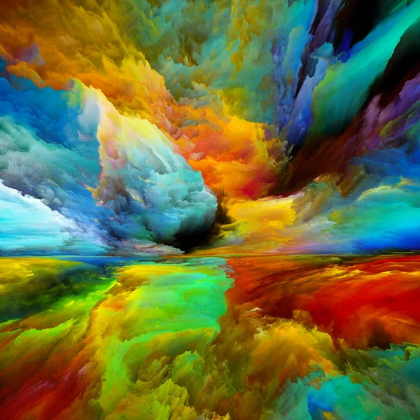 Rainbow Landscape Color Dreams Series Composition Paint Textures Gradient Clouds — Stock Photo, Image