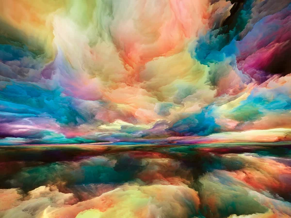 Rainbow Landscape Vidět Seriál Nikdy Svět Složení Barev Textur Gradientních — Stock fotografie