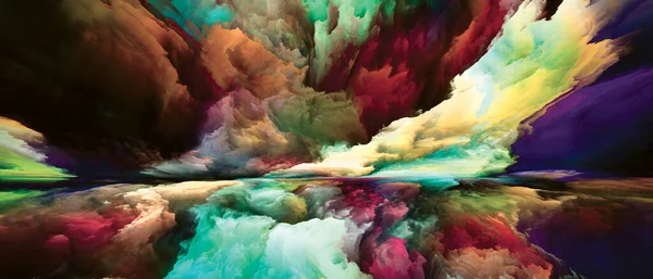 Regenboog Landschap Nooit Wereld Series Zien Samenstelling Van Kleuren Texturen — Stockfoto
