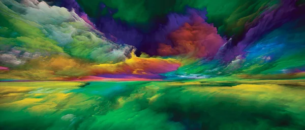Spectral Land. Color Dreams series. Backdrop design of paint, textures and gradient clouds to serve as background for projects on inner world, imagination, poetry, art and design