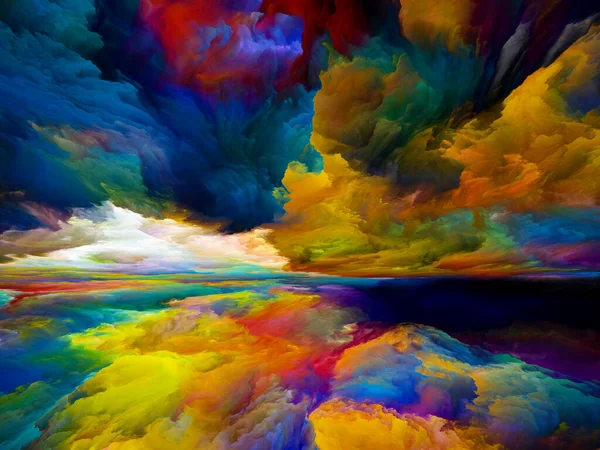 Rainbow Landscape Série Sonhos Cor Composição Pintura Texturas Nuvens Gradientes — Fotografia de Stock