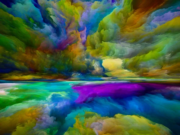 Paisaje Mágico Serie Sueños Color Composición Fondo Pintura Texturas Nubes —  Fotos de Stock