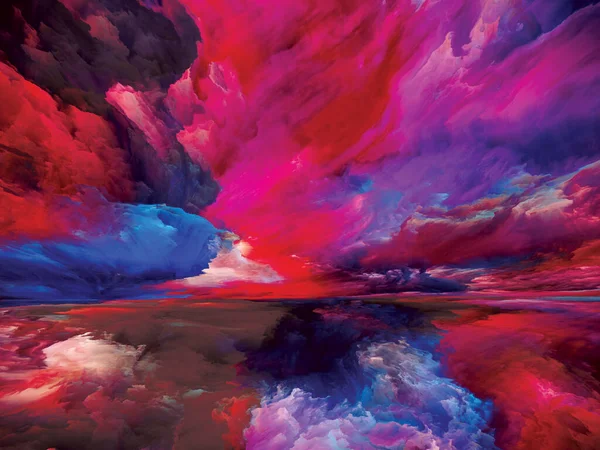 Mystery Landscape Color Dreams Series Visually Pleasing Composition Paint Textures — ストック写真