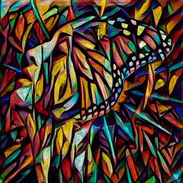 Wings Mind Visage Féminin Motif Papillon Rendus Dans Style Peinture — Photo